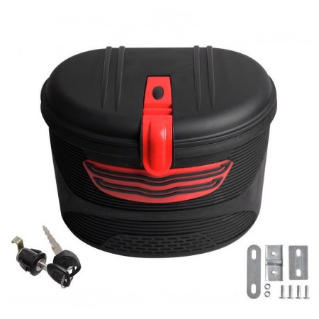 Пластиковая корзина с замком на багажник электросамоката, черная