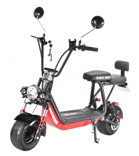Электроскутер WHITE SIBERIA MINI R 1200W, черный